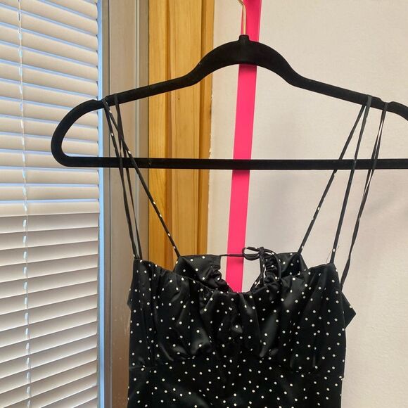 NWT Zara DOTTED SATIN EFFECT CORSET DRESS Sz M - Picture 3 of 9